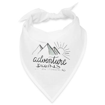 Adventure begins in the mountains! - Bandana - Weiß - Vorne