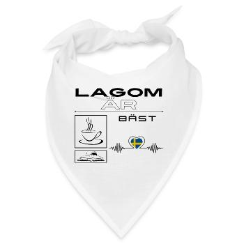 Lagom är bäst / Herz - Bandana - Weiß - Vorne