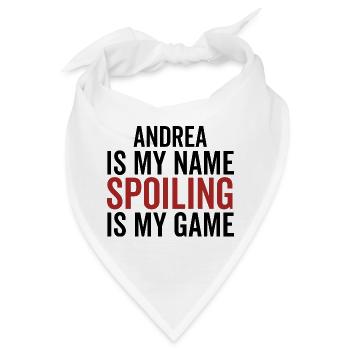 Andrea ist mein Name Verderben ist mein Spiel - Bandana - Weiß - Vorne
