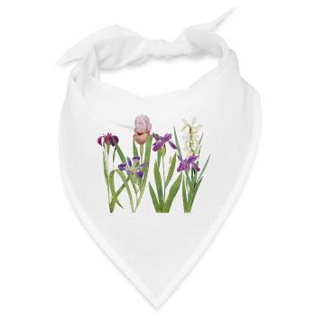 Wilde Iris und Orchidee Botanisches Design - Bandana - Weiß - Vorne