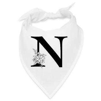 Buchstabe N - Bandana - Weiß - Vorne
