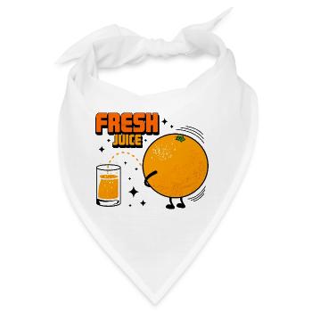 Streich und orange - Bandana - Weiß - Vorne