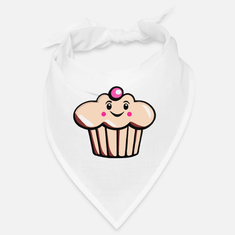 Cute Muffin Cupcake with Face Vector Bandana