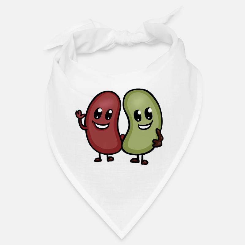 Haricots petits, petits haricots de dessins animés drôles - Bandana - blanc