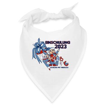 Einschulung 2023 Schulanfänger Schulanfang - Bandana - Weiß - Vorne