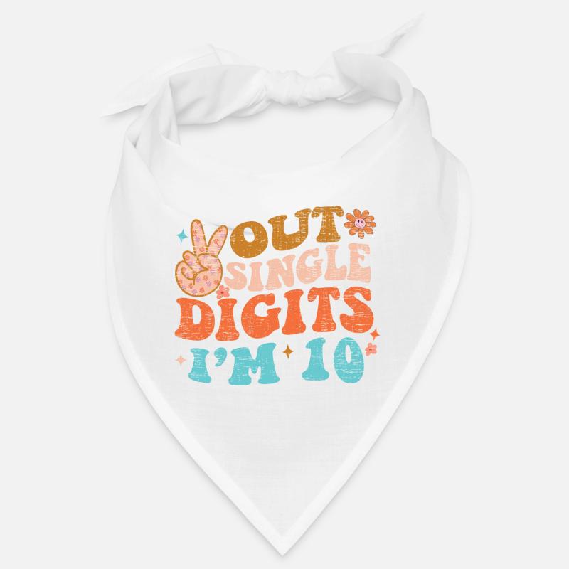 Groovy Peace Out Single Digits J’ai 10 ans d’anniversaire Bandana