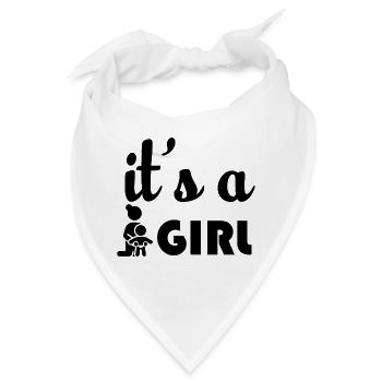 Schwangerschaft Babyparty Babyshower Boy Girl - Bandana - Weiß - Vorne