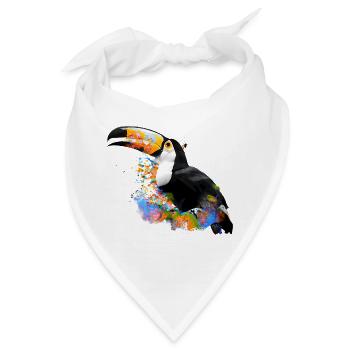 Farbige Toucan-Illustration - Bandana - Weiß - Vorne