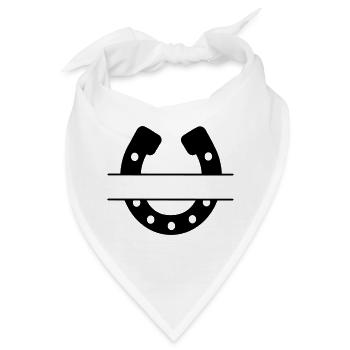 Hufeisen Bedeutung von Glück - Bandana - Weiß - Vorne