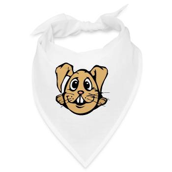 Hasi ! comic Hase Ei lustig Eierkopf Ostern  - Bandana - Weiß - Vorne