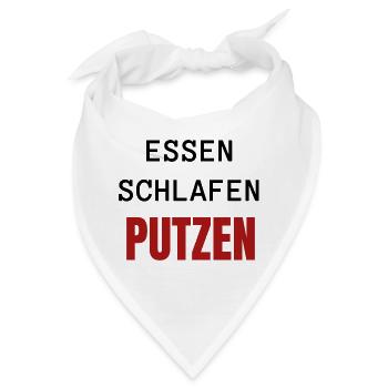 ESSEN SCHLAFEN PUTZEN - Bandana - Weiß - Vorne