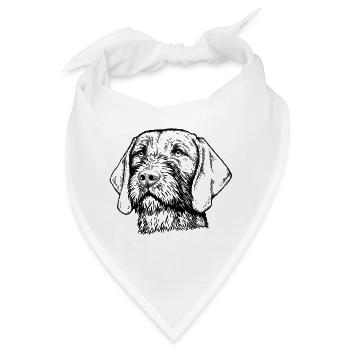 Magyar Viszla Drahthaar 01 s - Bandana - Weiß - Vorne