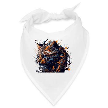 Vector Katzengesicht für alle Stubentiger Freunde - Bandana - Weiß - Vorne