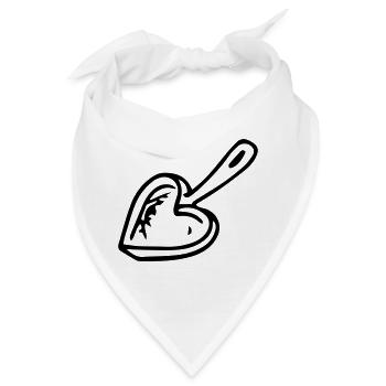Hobbykoch Pfanne Herzform Geschenkidee - Bandana - Weiß - Vorne
