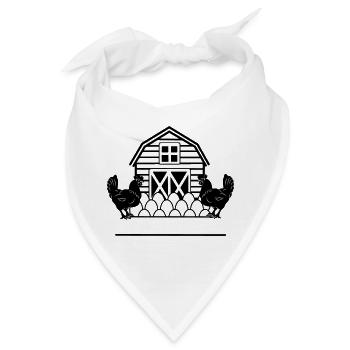 Hühner schwarze Farm - Bandana - Weiß - Vorne