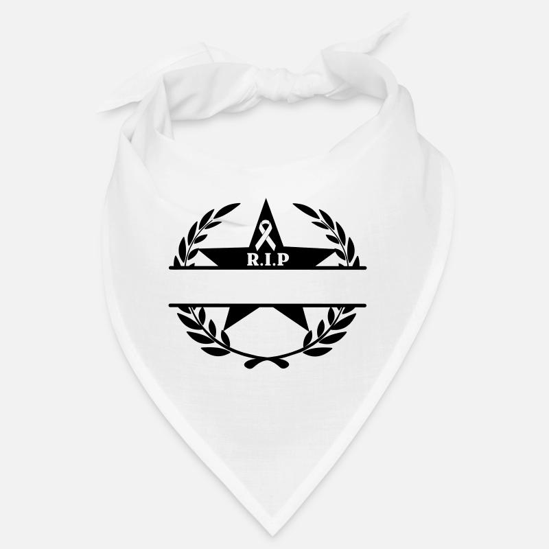 Lorbeerkranz Stern und Schleife RIP - Bandana - Weiß