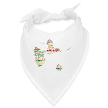 Guadeloupe 971 Karte Antillen Frankreich Gwada - Bandana - Weiß - Vorne