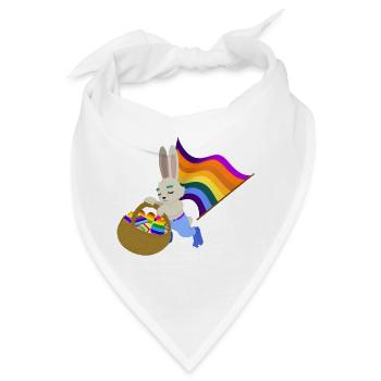 Ein Pride Hase Sammelt seine Ostereier - Bandana - Weiß - Vorne