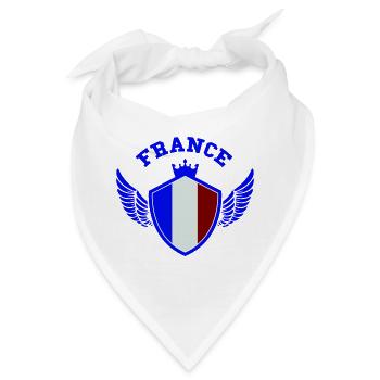 France Wappen - Bandana - Weiß - Vorne