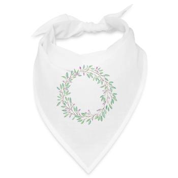Blumenkranz, personalisierbar - Bandana - Weiß - Vorne