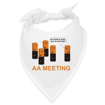 AA Meeting Batterien - Bandana - Weiß - Vorne