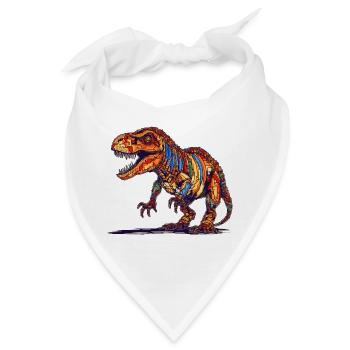 Ausgestorbener Dino in bunter Pixel Grafik - Bandana - Weiß - Vorne