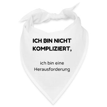kompliziert - Bandana - Weiß - Vorne