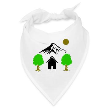 landschaft hütte berge - Bandana - Weiß - Vorne