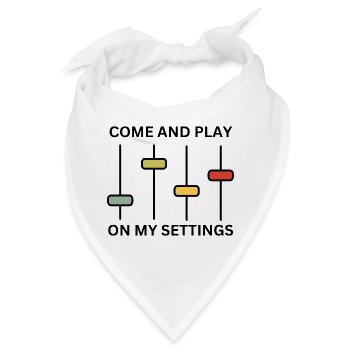 Play On My Settings - Bandana - Weiß - Vorne