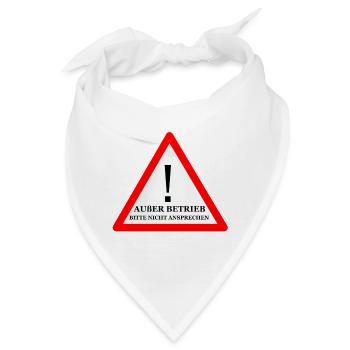 Warnschild: Nicht Ansprechen - Bandana - Weiß - Vorne