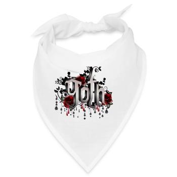 wunderschöner faszinierender Gothic Schriftzug - Bandana - Weiß - Vorne