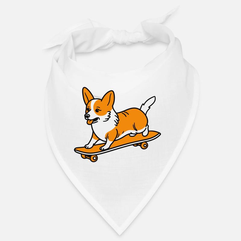 Corgi auf einem Skateboard Bandana