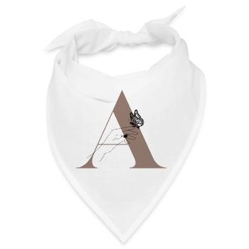 Magischer Schmetterlingsbuchstabe - Bandana - Weiß - Vorne