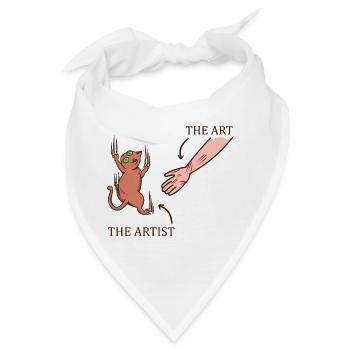 Katzen Kunst - Bandana - Weiß - Vorne