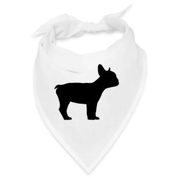 english bulldog schattenriss 1 - Bandana - Weiß - Vorne