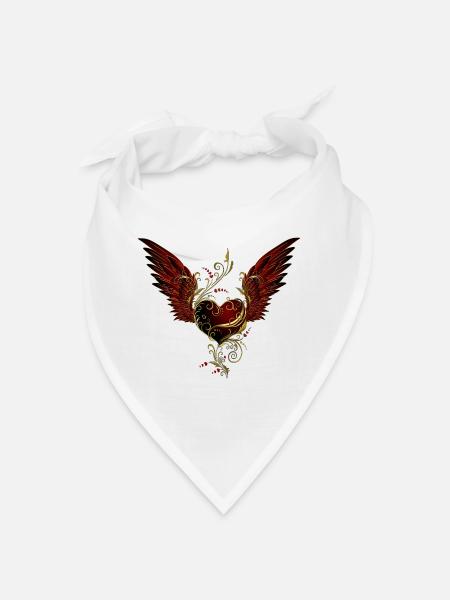 Heart with wings - Bandana - white - Front
