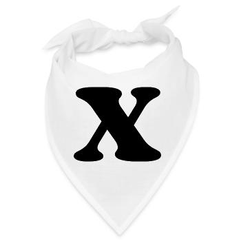 Buchstabe x - Bandana - Weiß - Vorne
