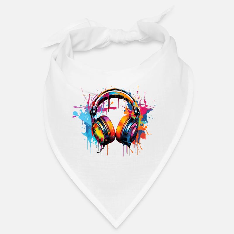 Kopfhörer Graffiti Style - Bandana - Weiß