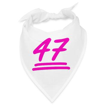 47 - Geburtstag - Nummer 47 in Pink - Bandana - Weiß - Vorne