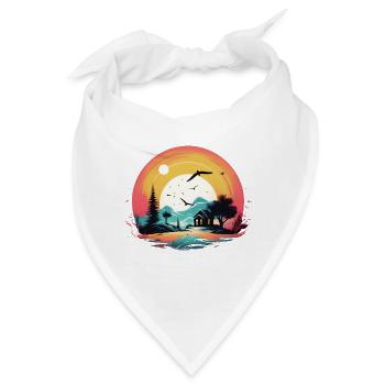 Sonnenuntergang - Bandana - Weiß - Vorne