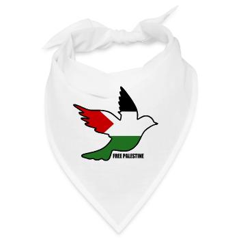 Free palestine - Bandana - Weiß - Vorne