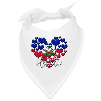 Haiti Haitian Flagge Ayiti Haitianer I Geschenk - Bandana - Weiß - Vorne