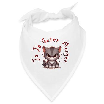 Cat Grimmig Guten Morgen - Bandana - Weiß - Vorne