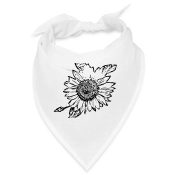 Blume schwarz Blumen schwarz Sonnenblume schwarz - Bandana - Weiß - Vorne