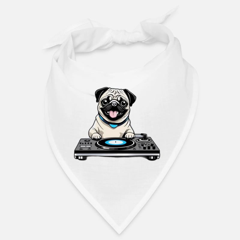 Beat Pug I Musik Mops I DJ Hund Geschenkidee Bandana