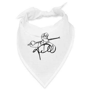 Tell mit Ski - Bandana - Weiß - Vorne