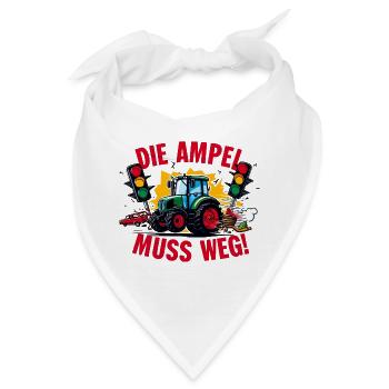 Traktor rammt Ampel Die Ampel muss weg! - Bandana - Weiß - Vorne