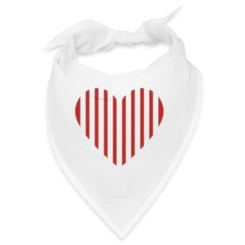 Rotes Herz - Bandana - Weiß - Vorne