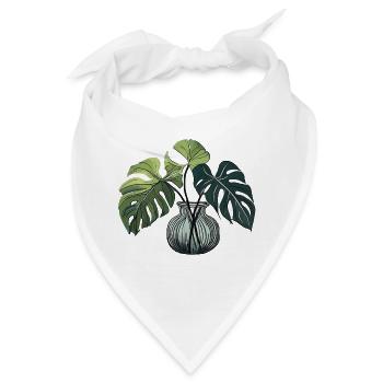 Monstera Pflanze Pflanzenliebe - Bandana - Weiß - Vorne