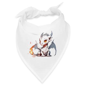 Kleiner süßer Drache - Bandana - Weiß - Vorne